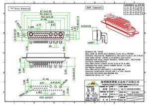 36W4 high current female d sub mixed contact connectors
