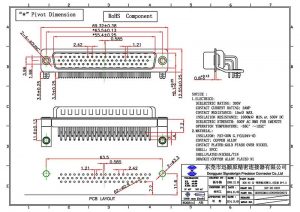 62 pin high density d-sub male connector
