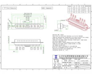 13W6 male solder cup d type combo connector