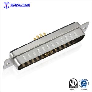 13W6 male solder cup d type combo connector
