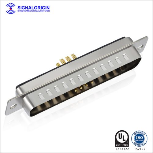 13W6 male solder cup d type combo connector
