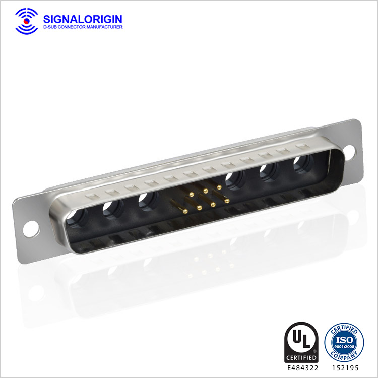 13W6 male solder cup d type combo connector