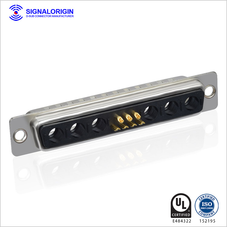 13W6 male solder cup d type combo connector