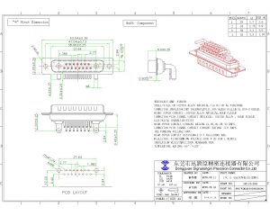 17w2 male combo right angle d-sub pcb connector