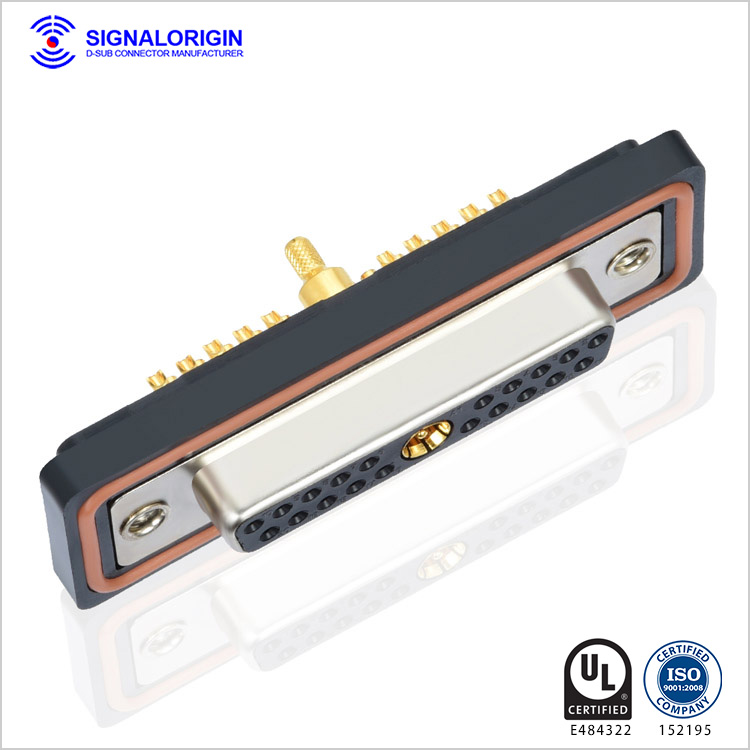 21W1 waterproof female d-sub coaxial rf connector