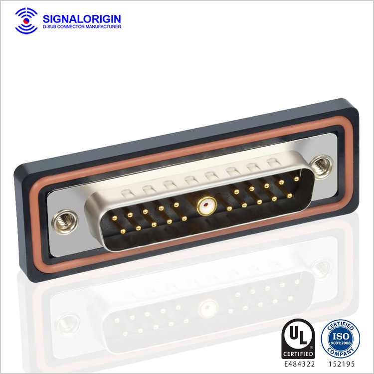 21W1 male d-sub coaxial waterproof connector
