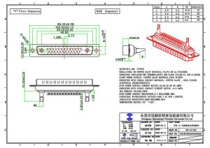 27W2 male solder cup power d sub connector