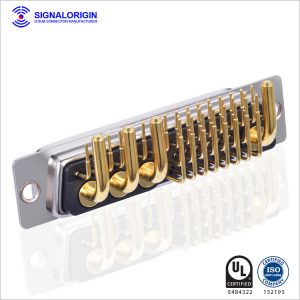 36W4 high current female d sub mixed contact connectors