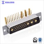 36w4 d-sub combo right angle high current pcb connector