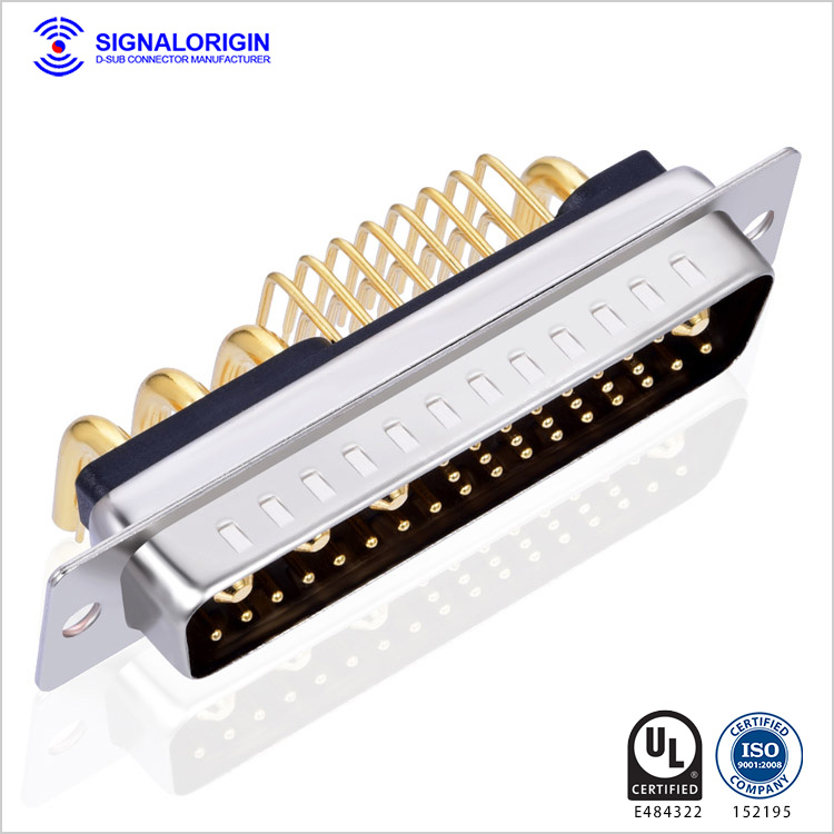 36w4 d-sub combo right angle high current pcb connector