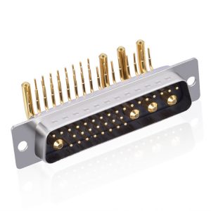 36w4 d-sub combo right angle high current pcb connector