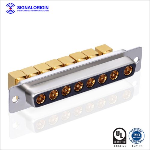 Right angle female coaxial d sub 8W8 connector wholesale