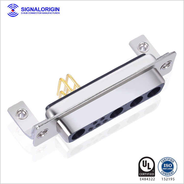 9w4 female right angle combo d connector