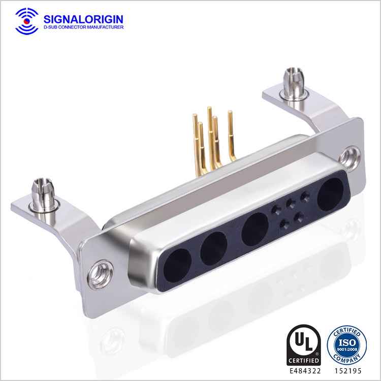 9w4 female right angle combo d connector