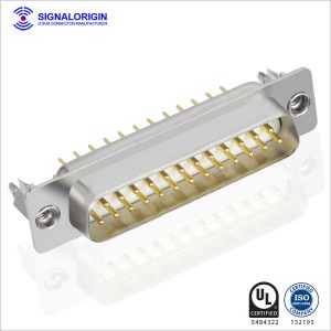 25 pin male d sub connector with boardlocks