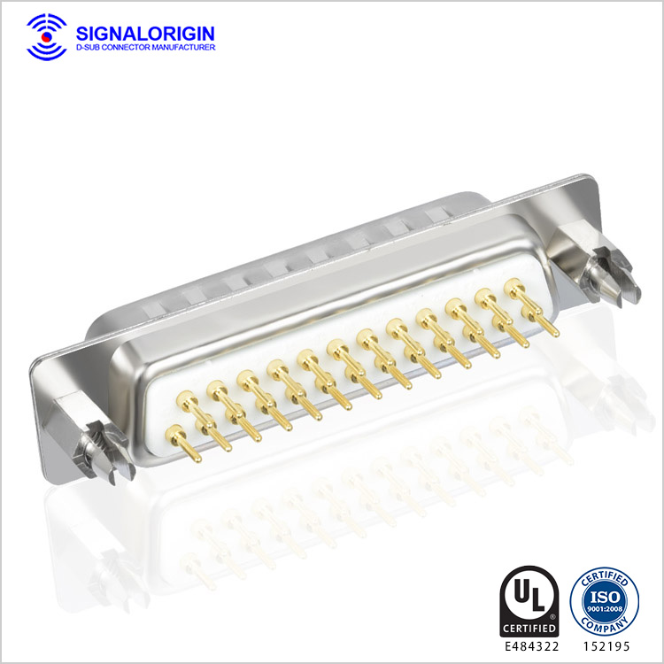 25 pin male d sub connector with boardlocks