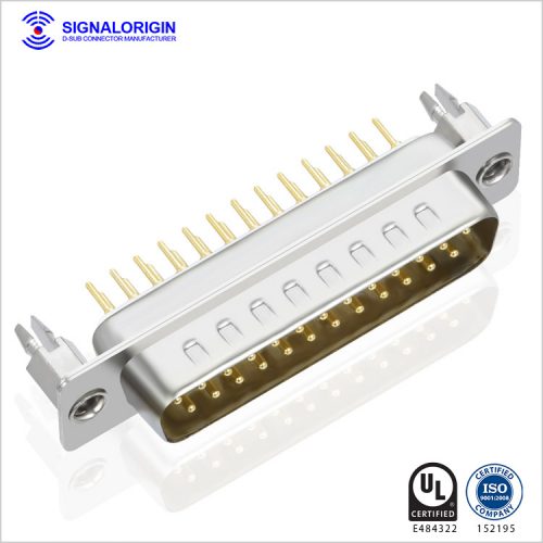 25 pin male d sub connector with boardlocks