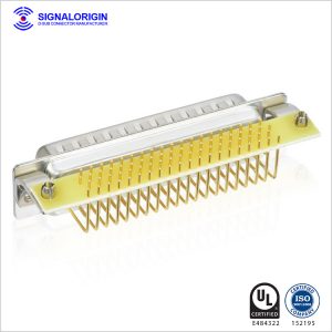 High density right angle 78 pin d sub connector