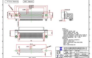 78 pin high density d-sub right angle connectors