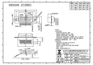 26 pin male 90 degree d sub connector