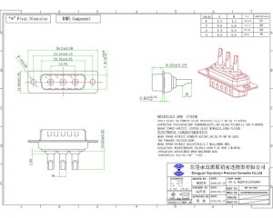 High current male combo D-sub 3w3 Connector
