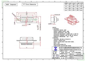 37 pin d-sub male solder cup pcb connector