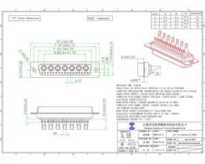 24W7 combo d sub female terminal connector