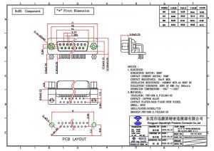 Right angle pcb d sub 15 pin female connector