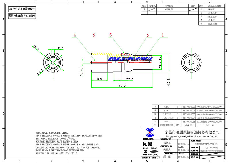 Coax d sub rf signal contact wholesale