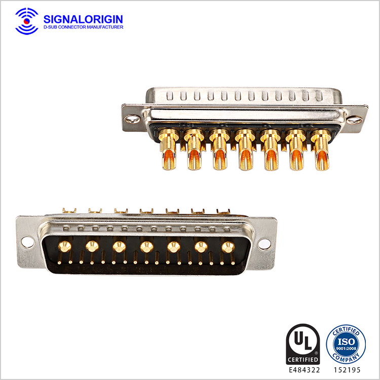 24W7 d sub solder cup power and signal connector