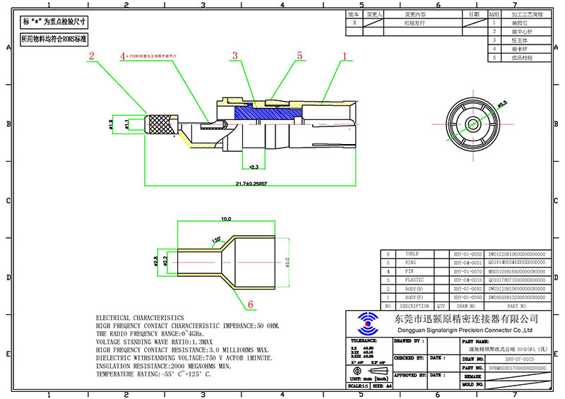 D sub male connector solder cup coaxial contact supplier