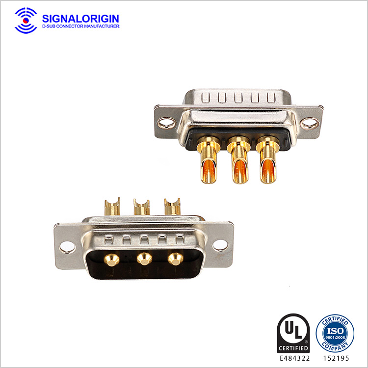 High current male combo D-sub 3w3 Connector