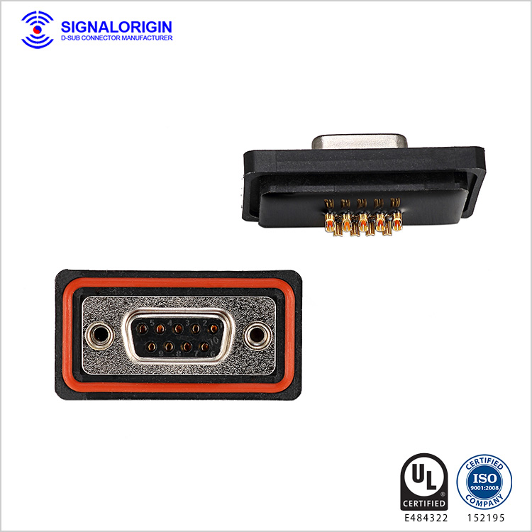 Waterproof solder 9 pin d type female connector