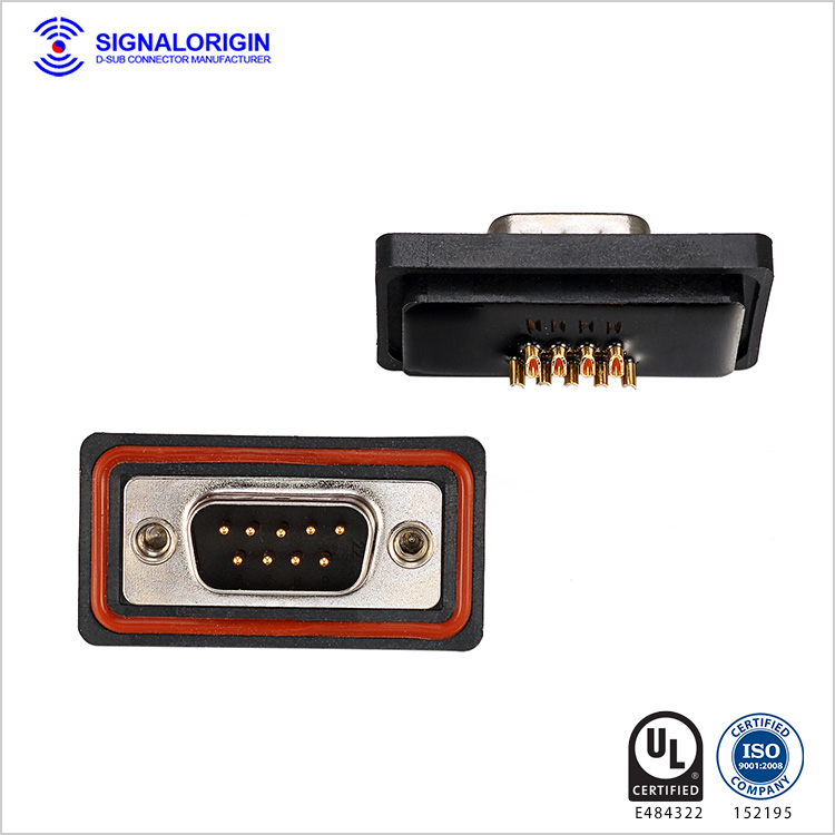 Waterproof solder 9 pin d type male connector