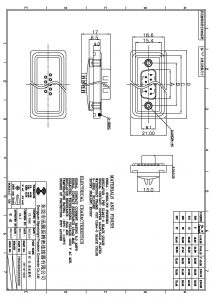 Waterproof solder 9 pin d type male connector