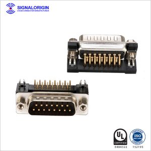 High density d sub 15 pin male connector for sale