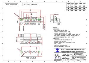 Right angle pcb d sub 15 pin female connector