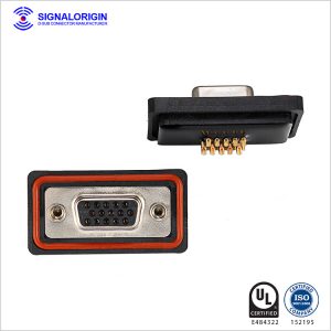 Solder cup waterproof female db 15 pin connector