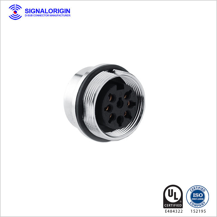 6 pin female waterproof electrical circular connectors
