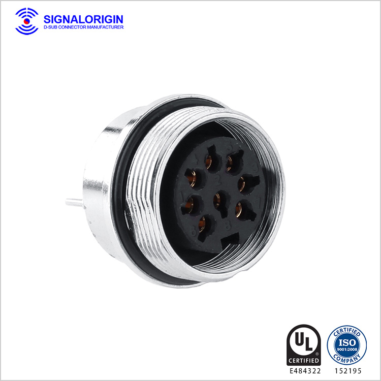 8 pin female waterproof industrial circular connectors