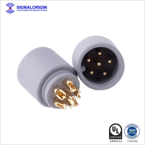 6 pin solder cup male round electrical connectors supplier