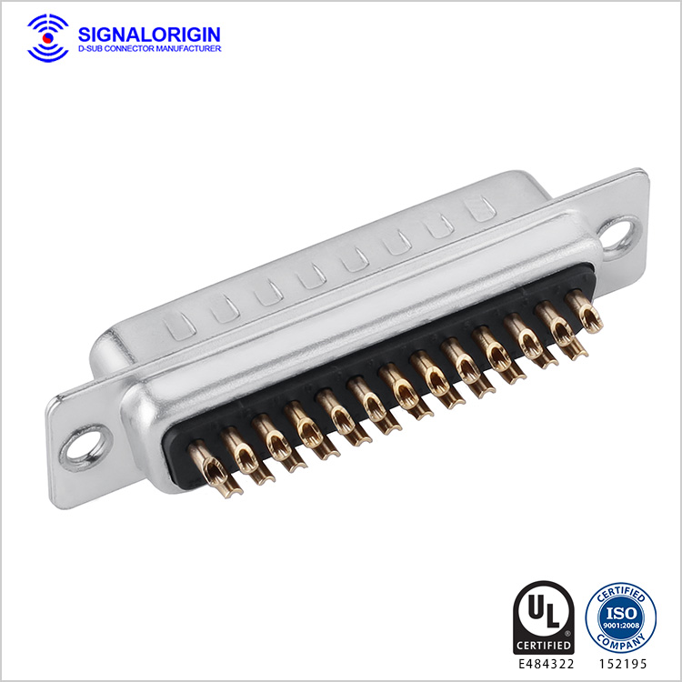 25 pin D-sub male connector solder cup type