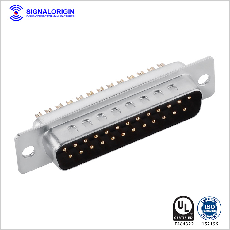 25 pin D-sub male connector solder cup type