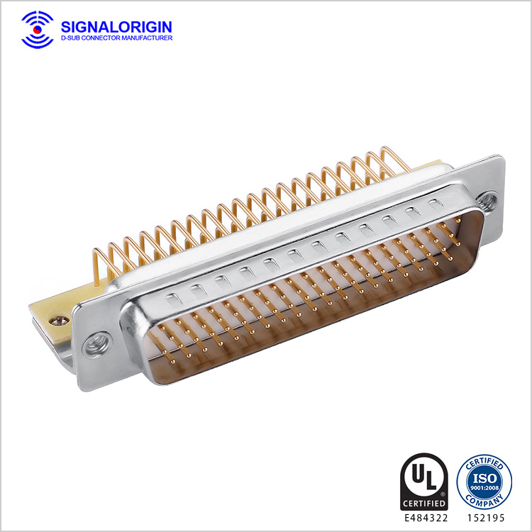 78 pin plug high density D-sub right angle connector