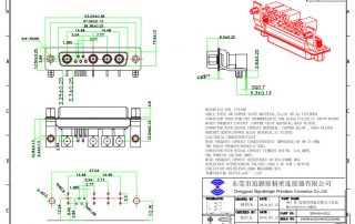 9W4 male right angle coaxial d-sub connectors