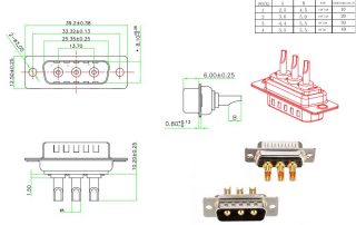 3W3 full layout high power D-sub connector