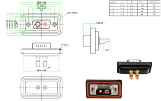 2V2 D-sub mixed contact connectors from SIGNALORIGIN