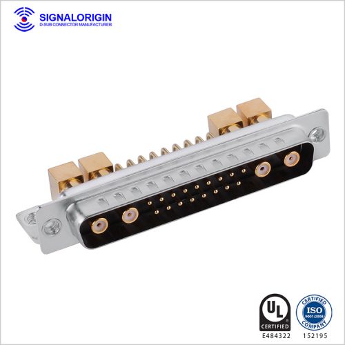 21W4 D-sub coaxial connector male right angle