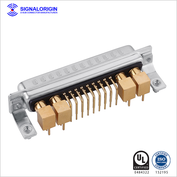 21W4 D-sub coaxial connector male right angle