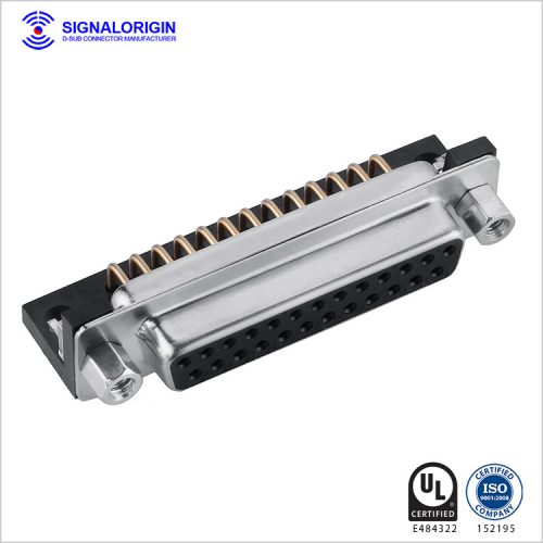 25 pin D-sub female PCB right angle connector